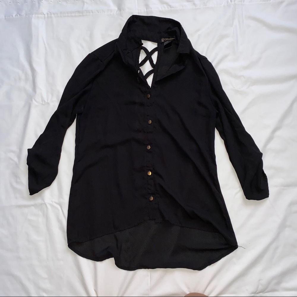 Black blouse top